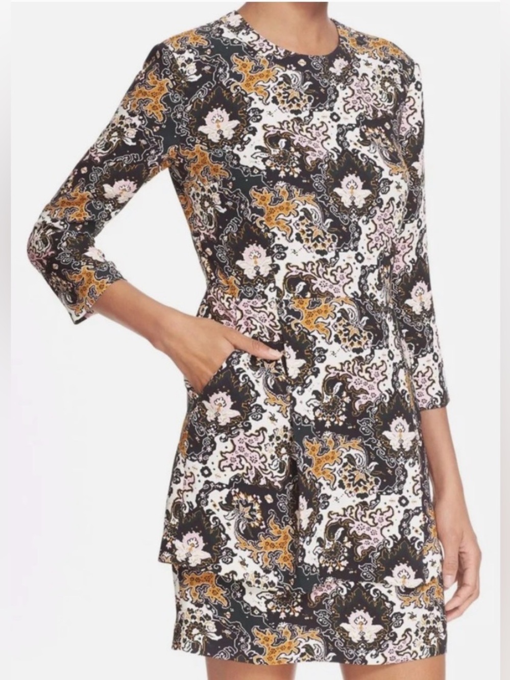 A.L.C. Tordi Floral 100% Silk Mini Dress with pockets